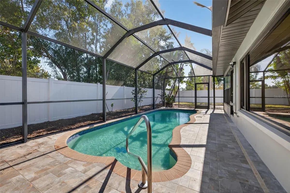 Screened pool at a featured Clearwater property