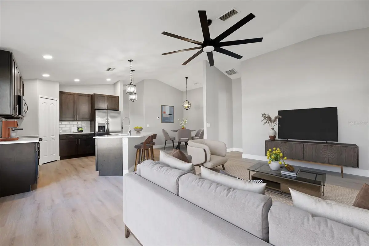 Open living and kitchen interior of a featured New Port Richey property